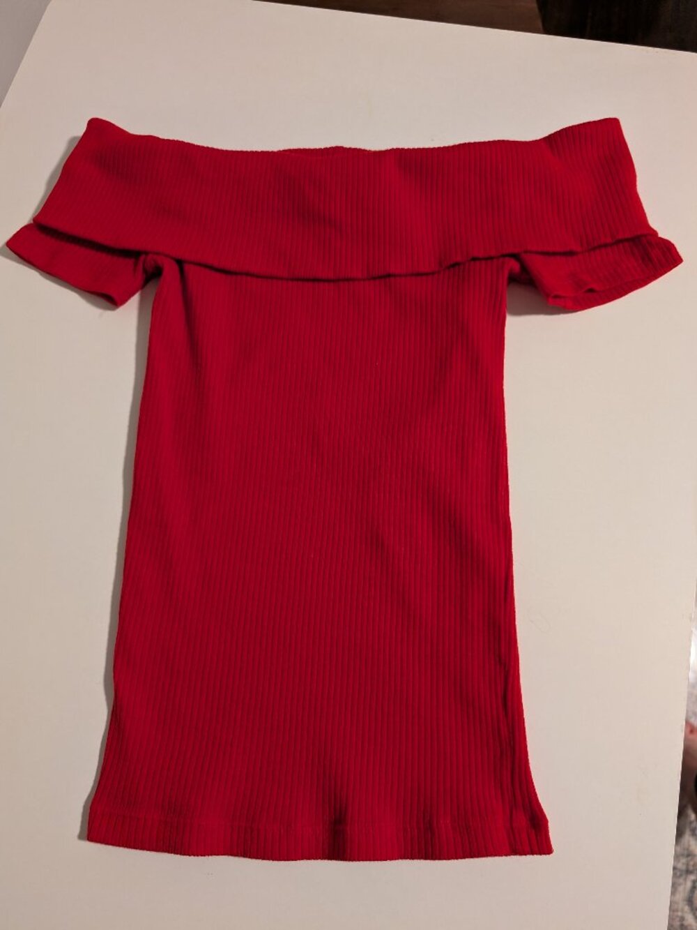 LOFT Red Off-the-Shoulder Top